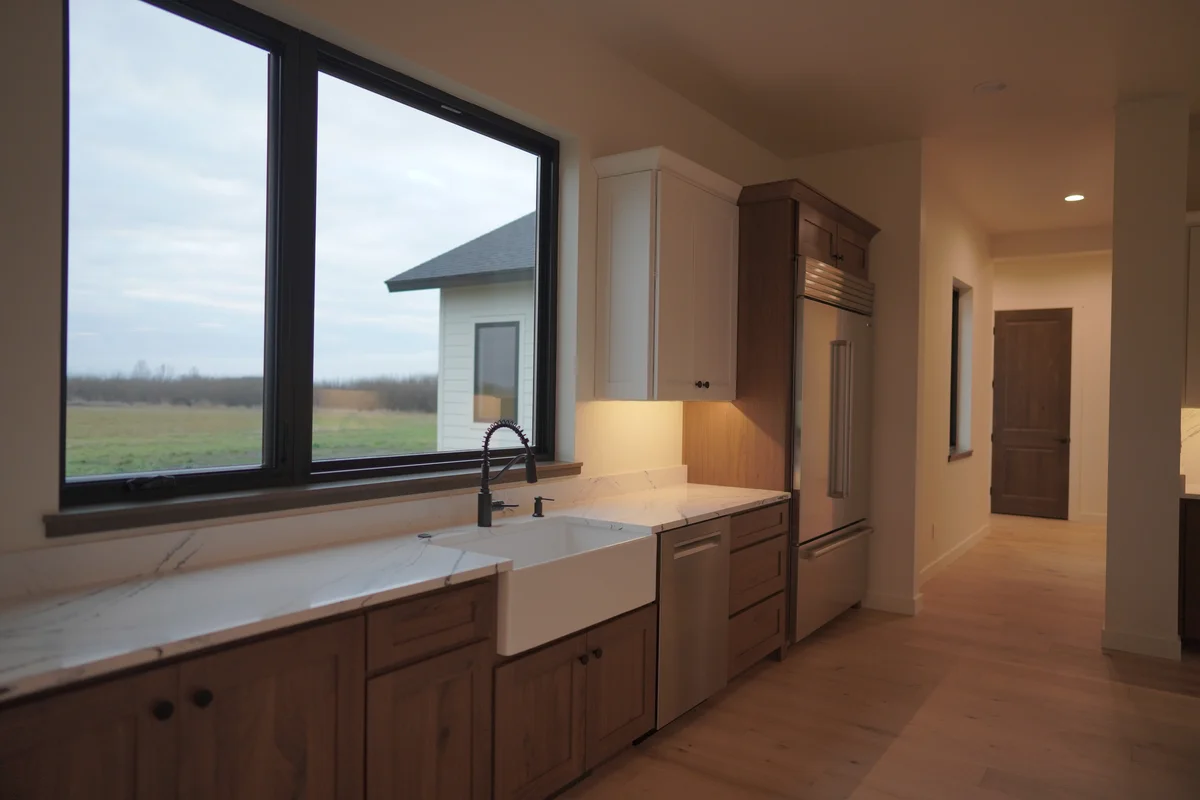 Finished custom home front entrance Porter Ranch