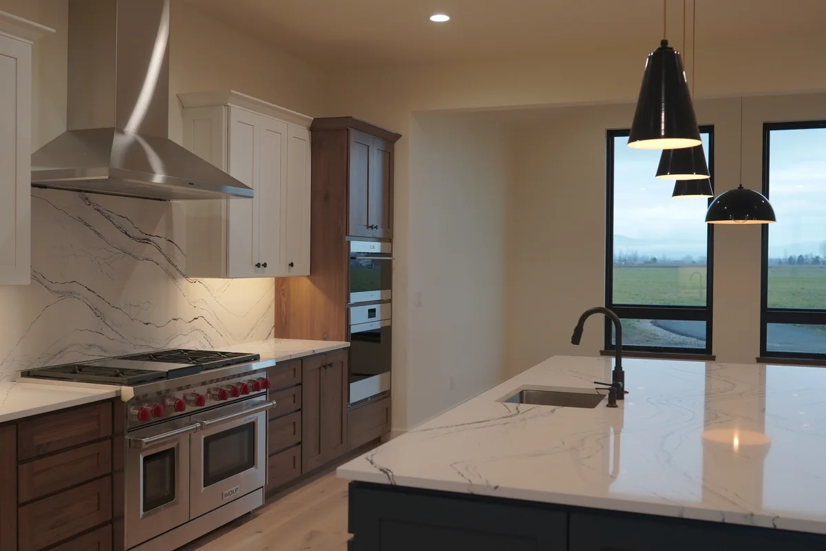 Finished custom home hallway Montana builder