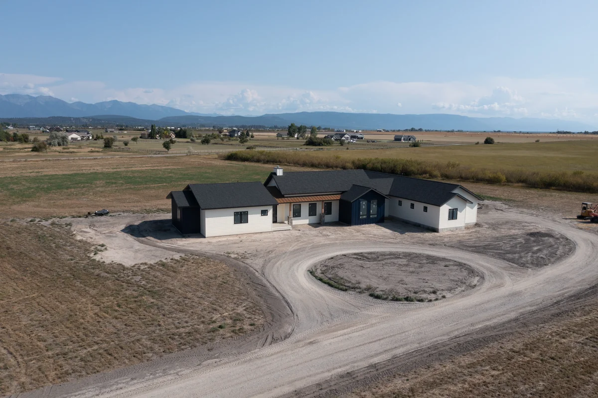 Custom home interior construction progress Montana